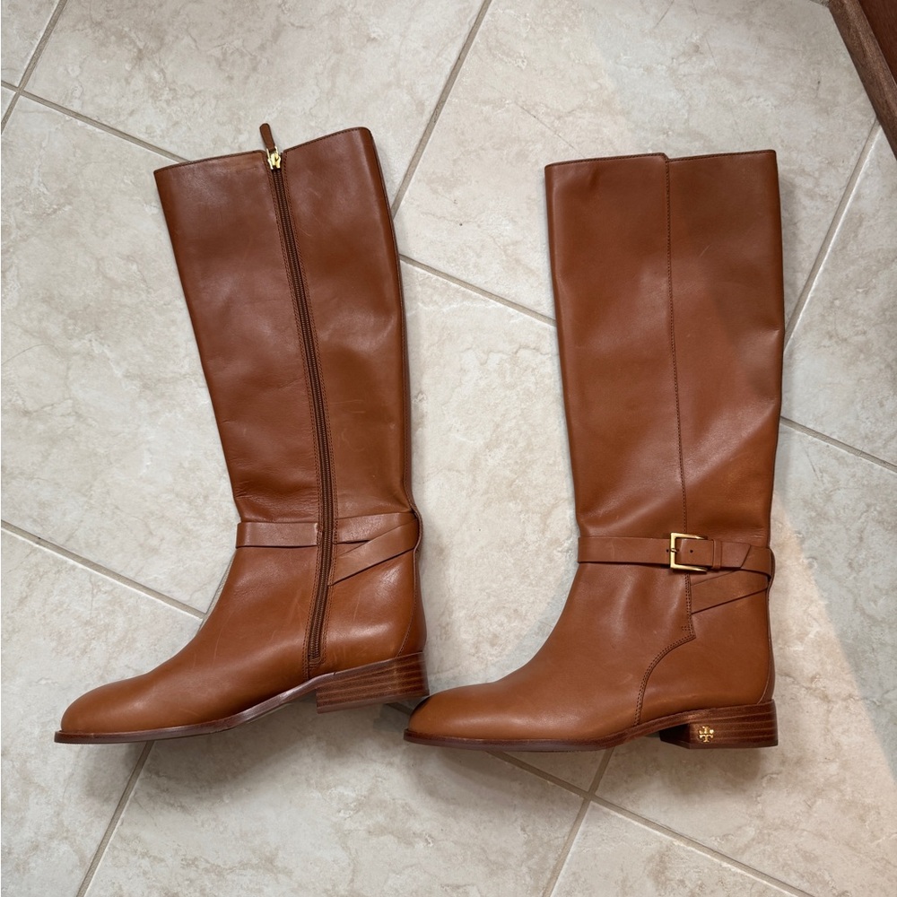 Tory Burch Tan Leather Ankle Boots - Picture 3 of 7